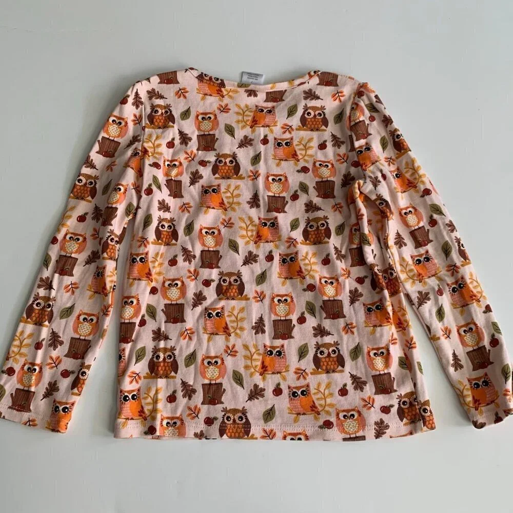 Gymboree Girl Pink Owl print Tee top 7 years